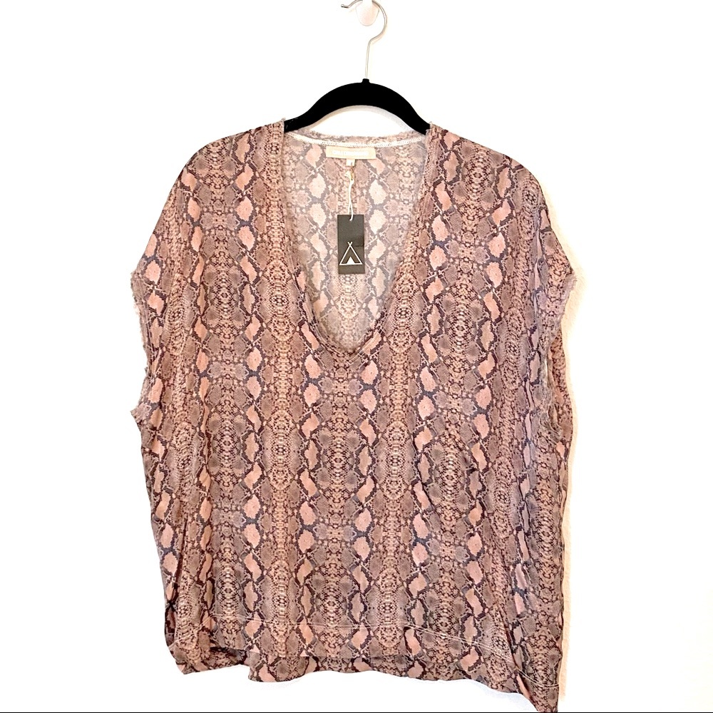 Cali Dreaming - Snakeskin Print Luxe Top - NWT